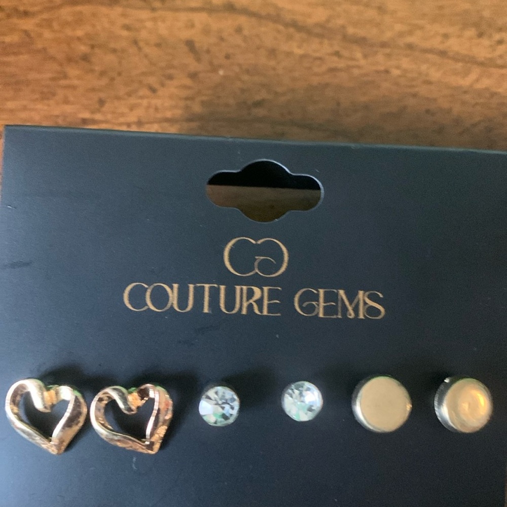 *5/$5* NWOT Couture Gems 6pc Fashion Variety Earring set - Picture 3 of 5